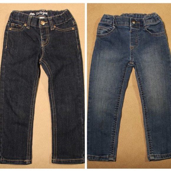 2 Pairs Girl's 3T Skinny Jeans - Picture 1 of 7